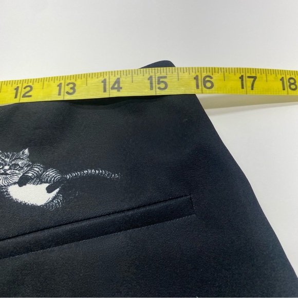 Disney Alice Through The Looking Glass Black Skirt W 8 Back Zip Pockets CATS - Picture 11 of 14